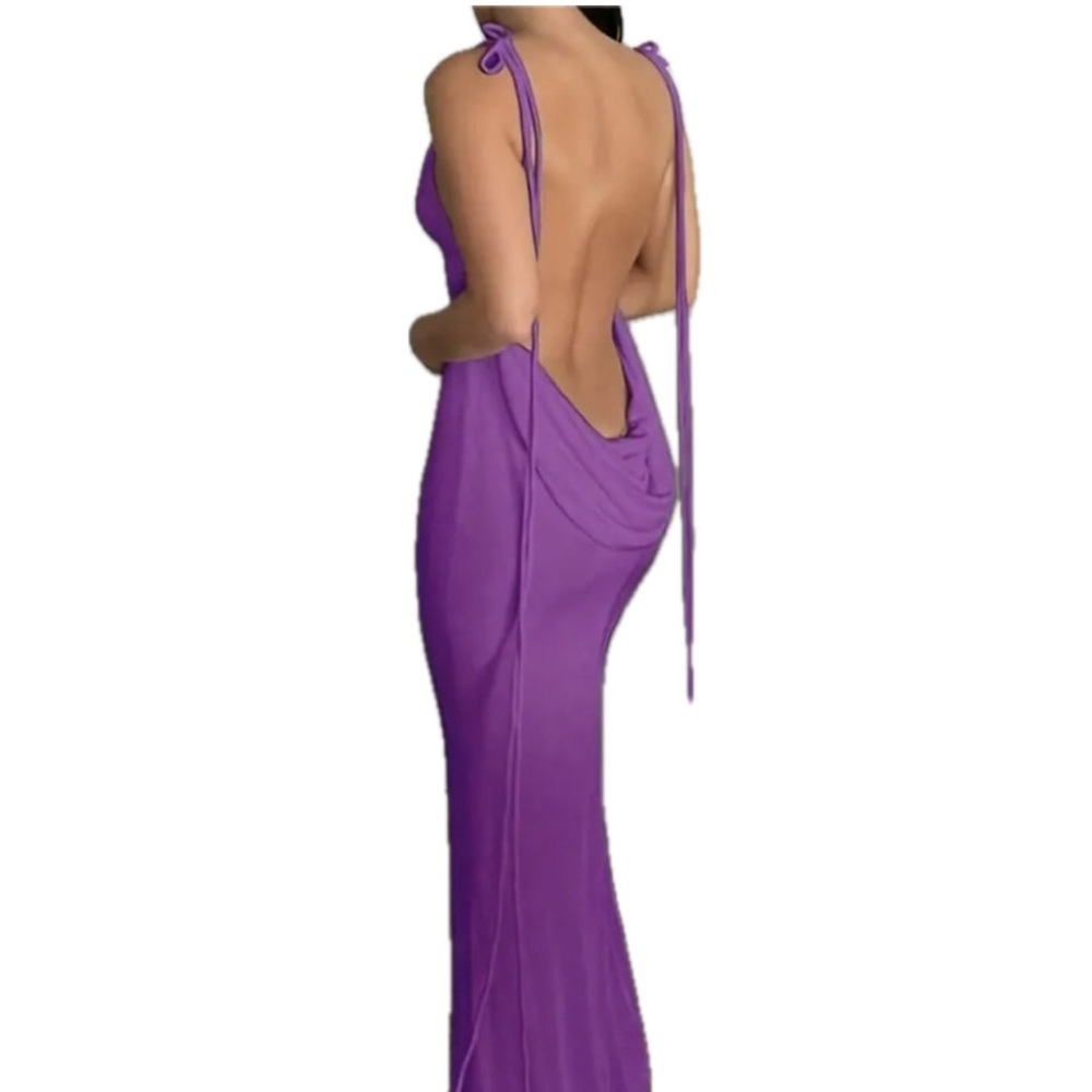 AMAZON DRESS Backless Purple – Size S – Stretchy & Adjustable – Great Condition - Picture 2 of 6